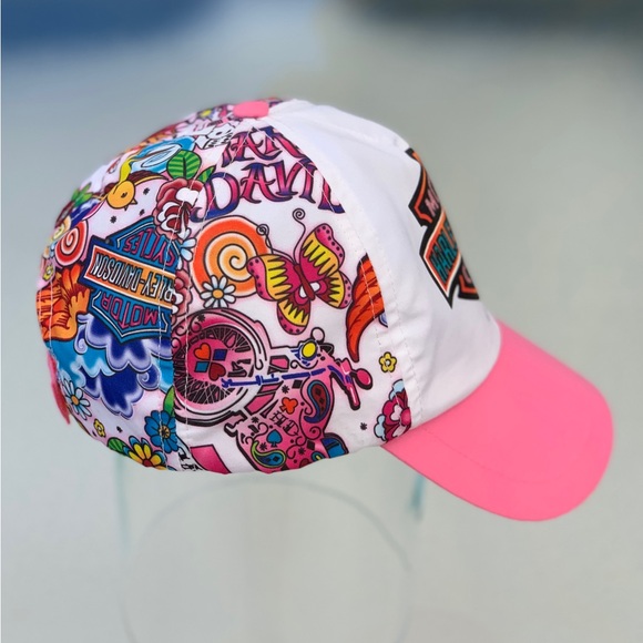 Harley-Davidson Girl’s Pink Glitter Sugar Skull and Butterflies Hat ~ 4-14 - Picture 2 of 9